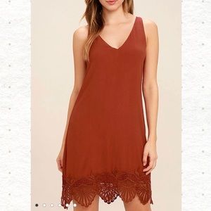 Gentle Fawn Babylon Rust Red Lace Dress Medium NWT